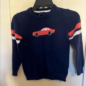 Janie and Jack Navy Sweater with Car Design